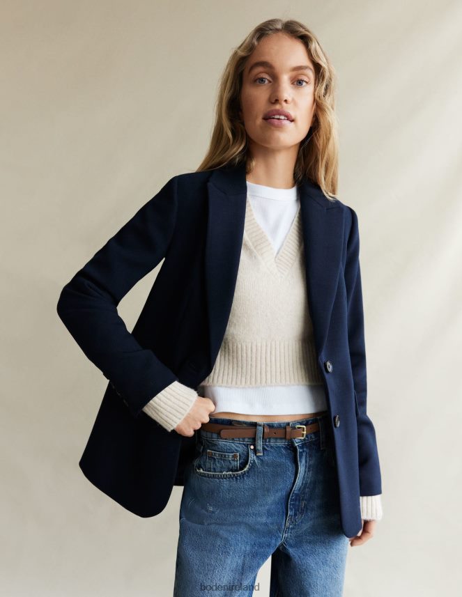 Rope Clothing Fluffy Cropped V-Neck Jumper Boden Women L466L62074