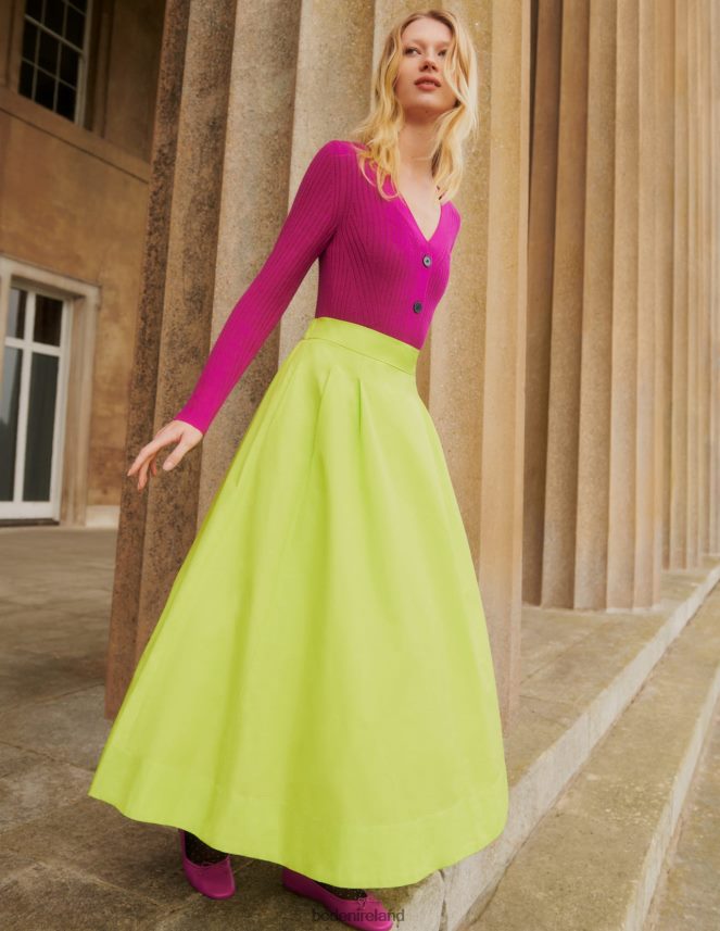 Rose Violet Clothing Merino Cropped RIb Cardigan Boden Women L466L62133