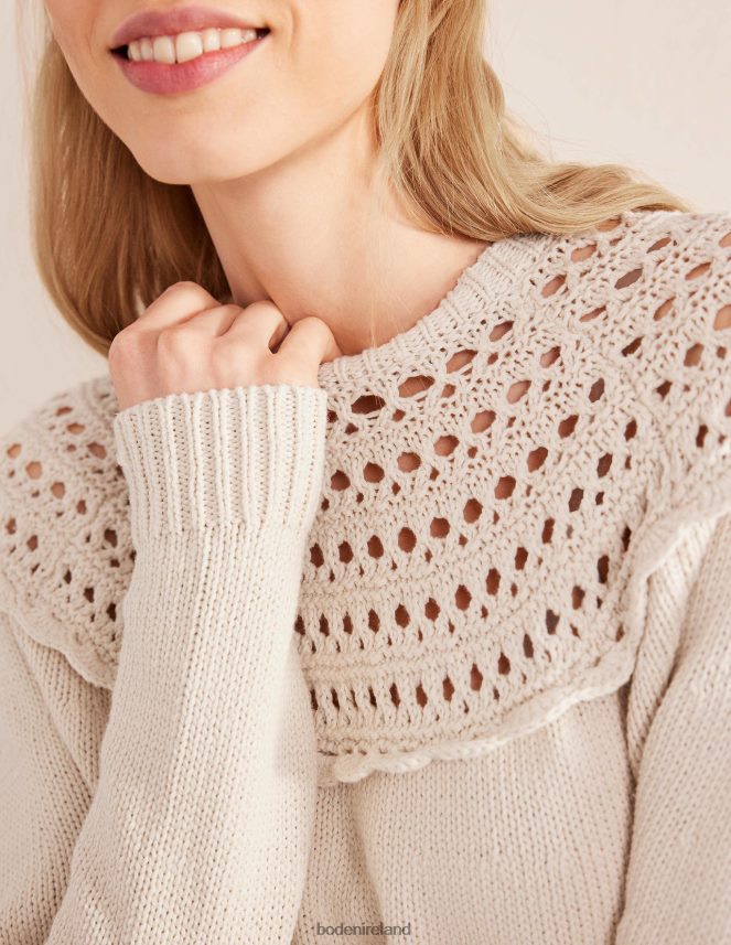 Shearling Clothing Crochet Yoke Jumper Boden Women L466L61266