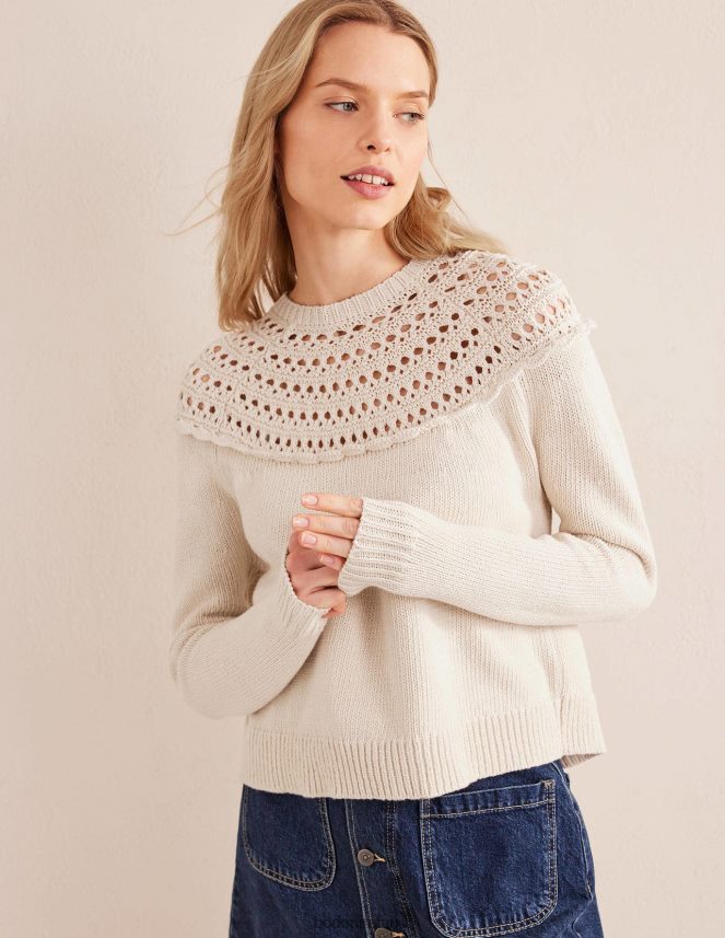 Shearling Clothing Crochet Yoke Jumper Boden Women L466L61266