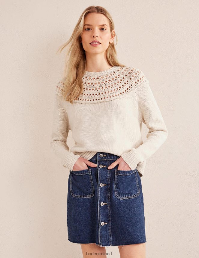 Shearling Clothing Crochet Yoke Jumper Boden Women L466L61266