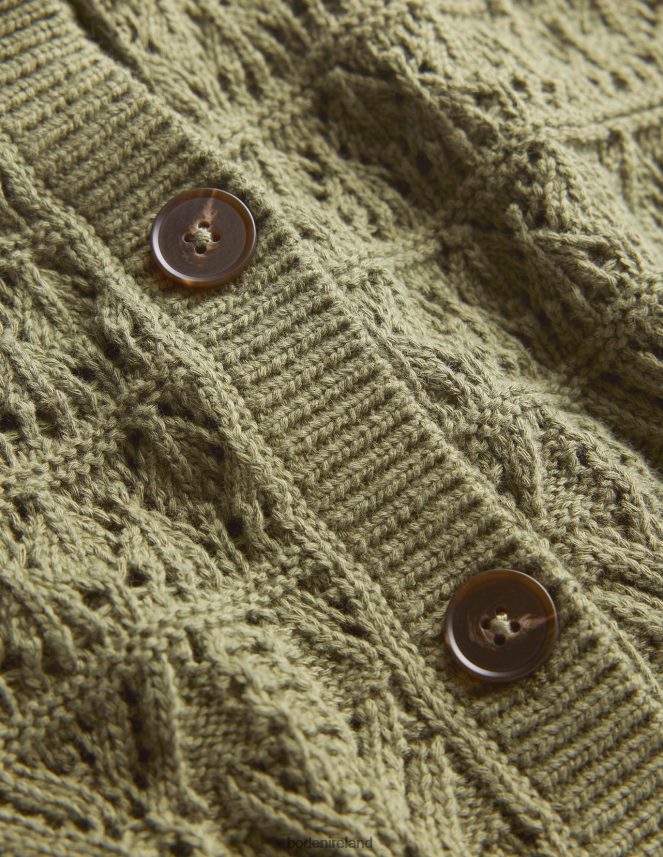 Spruce Green Clothing Pointelle Crew Neck Cardigan Boden Women L466L62114