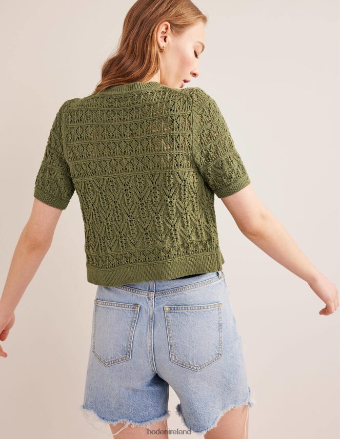 Spruce Green Clothing Pointelle Crew Neck Cardigan Boden Women L466L62114