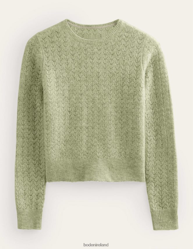 Stone Green Clothing Fluffy Pointelle Jumper Boden Women L466L61903