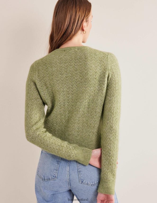 Stone Green Clothing Fluffy Pointelle Jumper Boden Women L466L61903