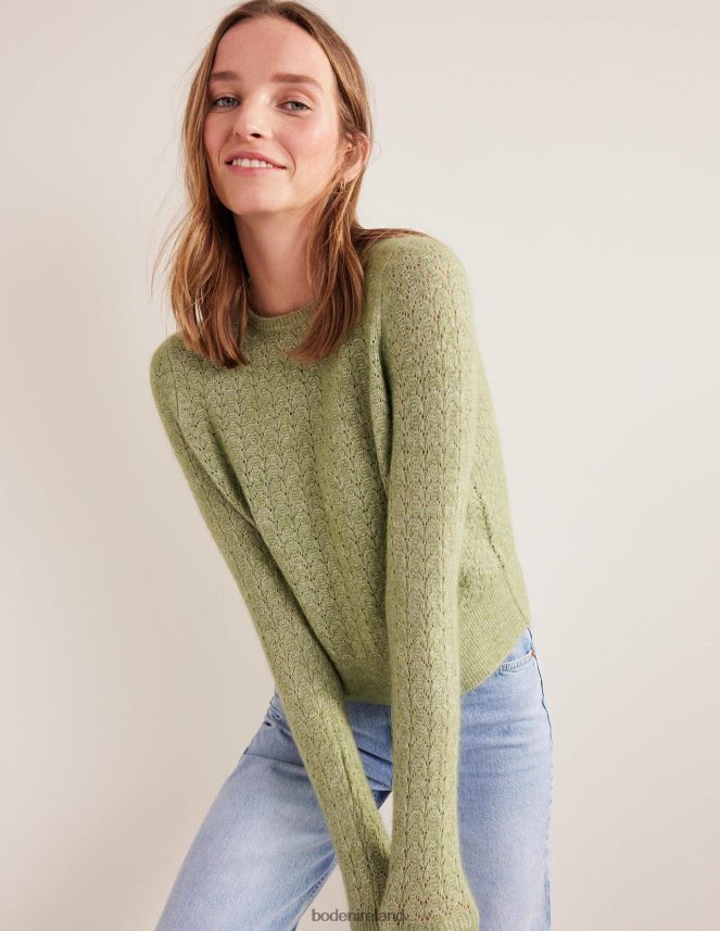 Stone Green Clothing Fluffy Pointelle Jumper Boden Women L466L61903