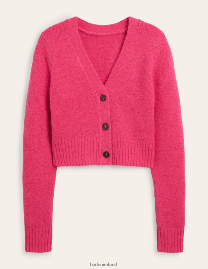 Virtual Pink Clothing Fluffy Cropped V-Neck Cardigan Boden Women L466L61756