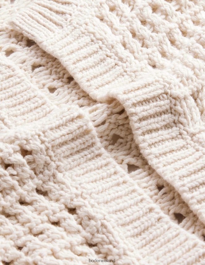 Warm Ivory Clothing Cropped Crochet Cardigan Boden Women L466L61228