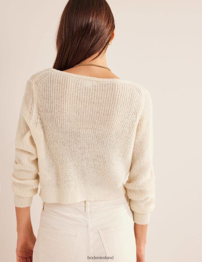 Warm Ivory Clothing Fluffy Cropped Cardigan Boden Women L466L62107