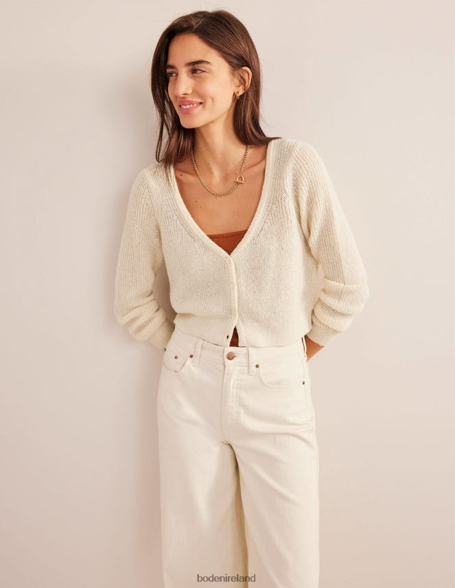 Warm Ivory Clothing Fluffy Cropped Cardigan Boden Women L466L62107