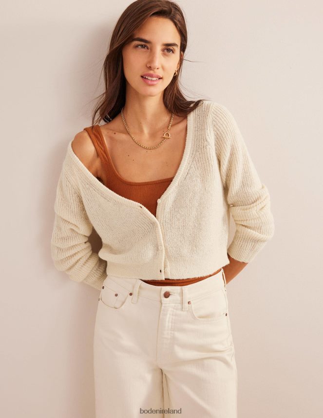 Warm Ivory Clothing Fluffy Cropped Cardigan Boden Women L466L62107