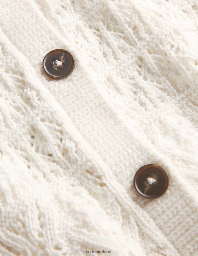 Warm Ivory Clothing Pointelle Crew Neck Cardigan Boden Women L466L62106