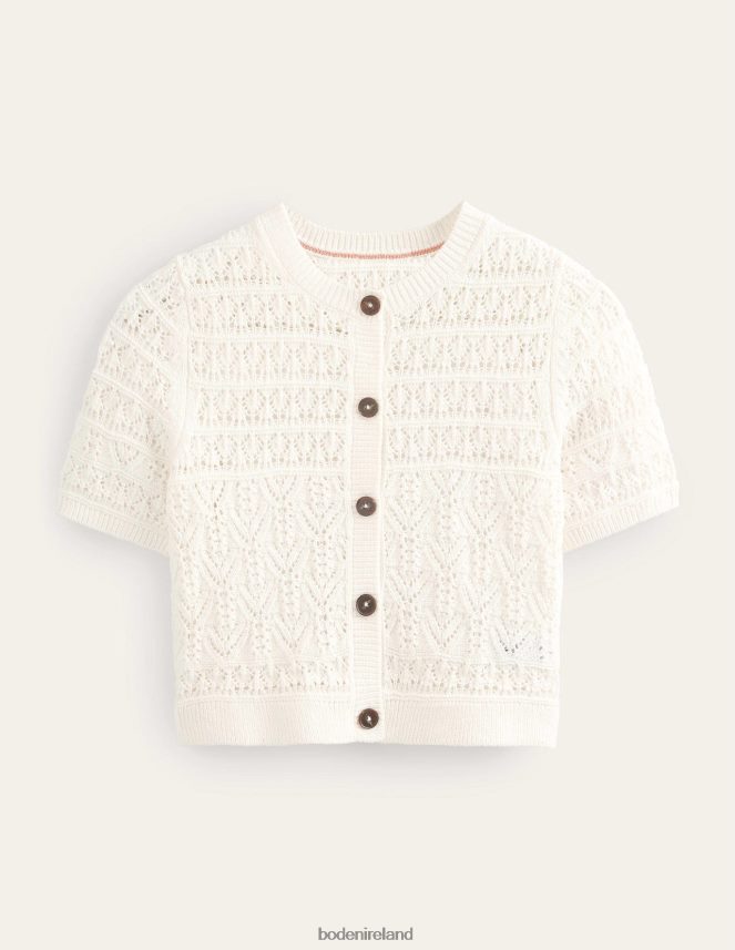 Warm Ivory Clothing Pointelle Crew Neck Cardigan Boden Women L466L62106