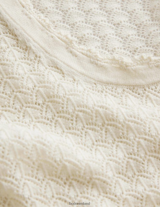 Warm Ivory Clothing Pointelle Knit Tank Boden Women L466L61697