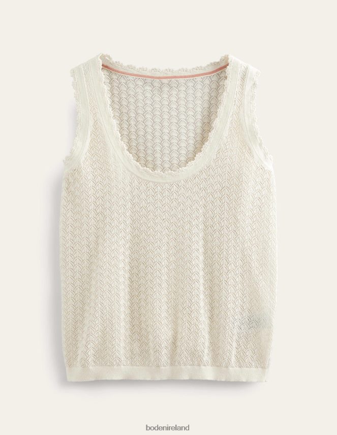 Warm Ivory Clothing Pointelle Knit Tank Boden Women L466L61697