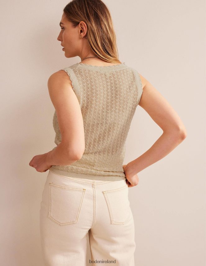 Warm Ivory Clothing Pointelle Knit Tank Boden Women L466L61697