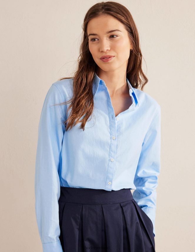 Blue Oxford Clothing New Relaxed Cotton Shirt Boden Women L466L61381