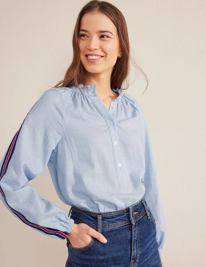Blue Stripe Clothing Everyday Cotton Popover Shirt Boden Women L466L62196