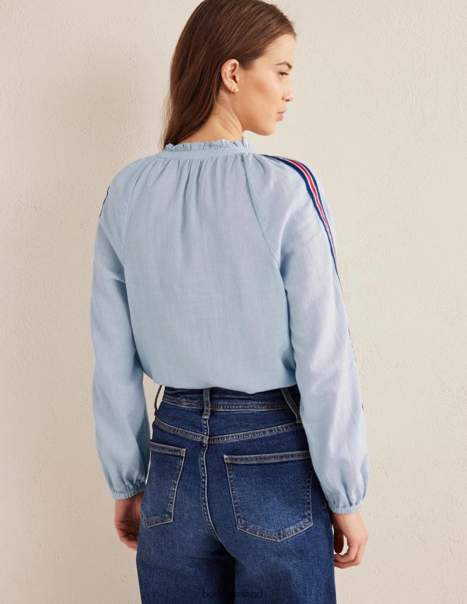 Blue Stripe Clothing Everyday Cotton Popover Shirt Boden Women L466L62196