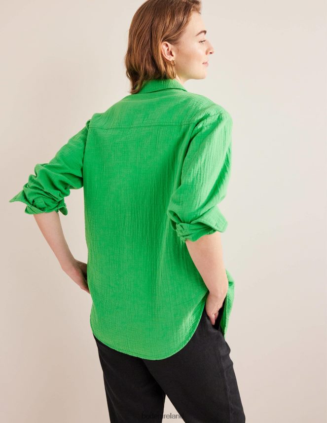 Bright Green Clothing Cotton Texture Shirt Boden Women L466L62172