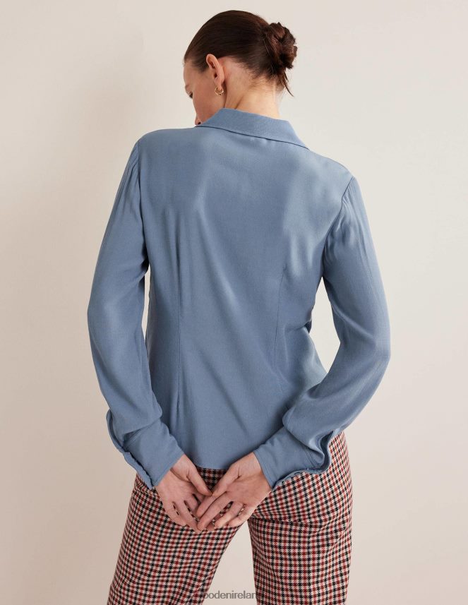 Captains Blue Clothing Fitted Workwear Shirt Boden Women L466L61726