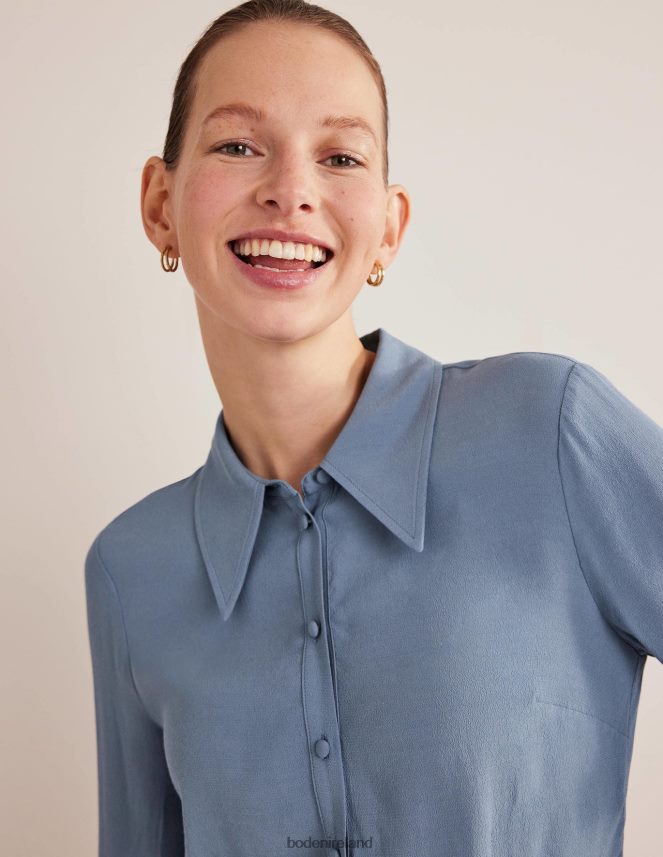 Captains Blue Clothing Fitted Workwear Shirt Boden Women L466L61726