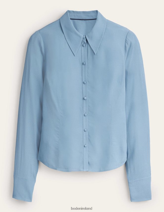 Captains Blue Clothing Fitted Workwear Shirt Boden Women L466L61726