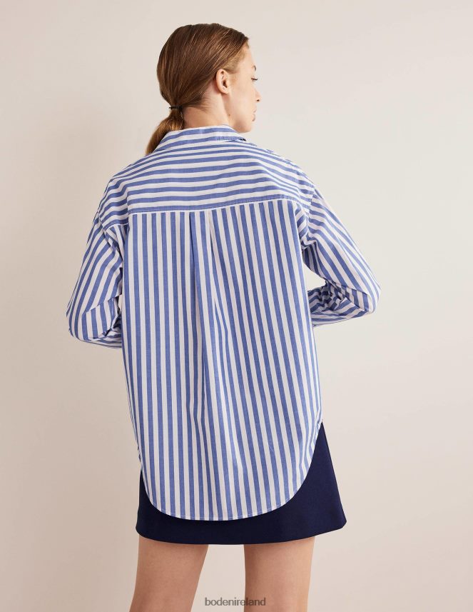 Cobalt Stripe Clothing Oversized Cotton Shirt Boden Women L466L61084
