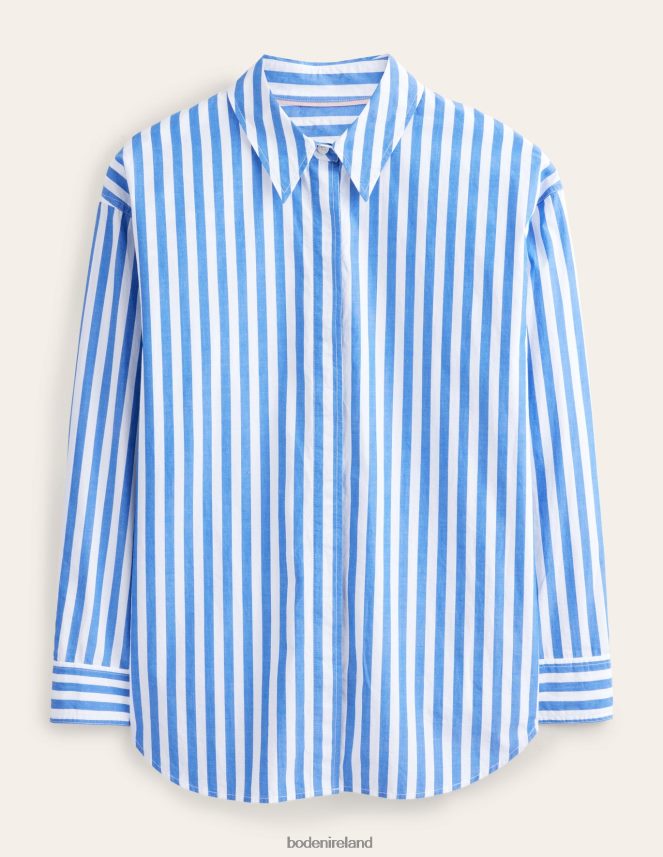 Cobalt Stripe Clothing Oversized Cotton Shirt Boden Women L466L61084