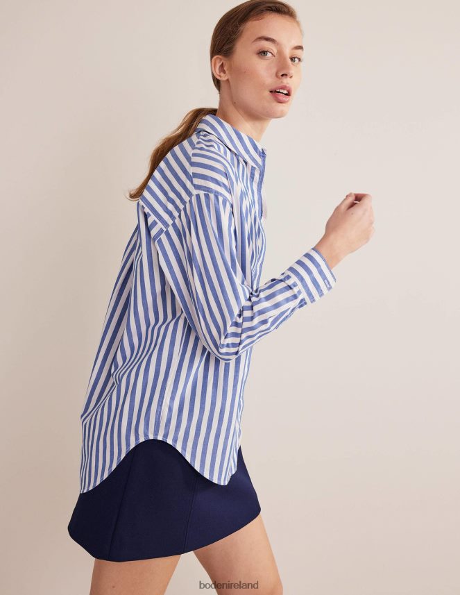 Cobalt Stripe Clothing Oversized Cotton Shirt Boden Women L466L61084