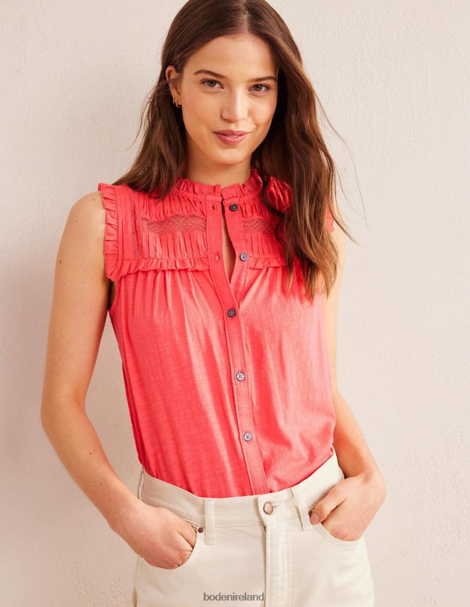 Coral Clothing Yoke Detail Jersey Shirt Boden Women L466L61539