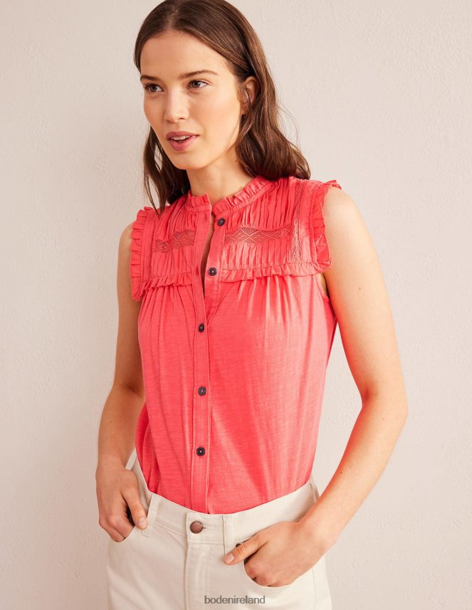 Coral Clothing Yoke Detail Jersey Shirt Boden Women L466L61539