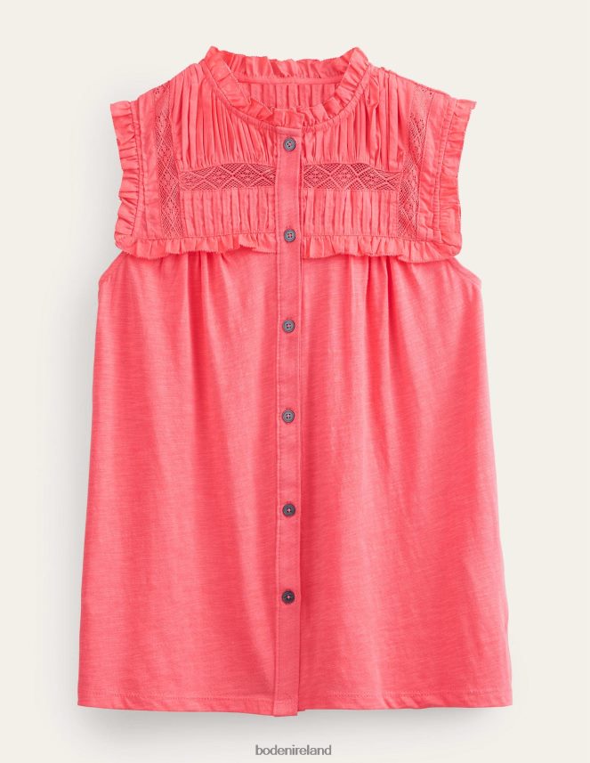 Coral Clothing Yoke Detail Jersey Shirt Boden Women L466L61539