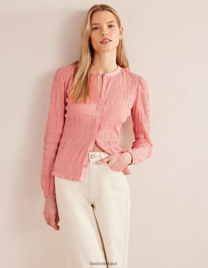 Dahlia Pink Clothing Fitted Textured Shirt Boden Women L466L61907