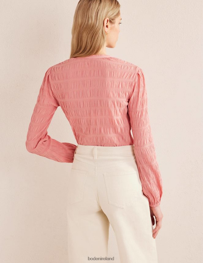 Dahlia Pink Clothing Fitted Textured Shirt Boden Women L466L61907