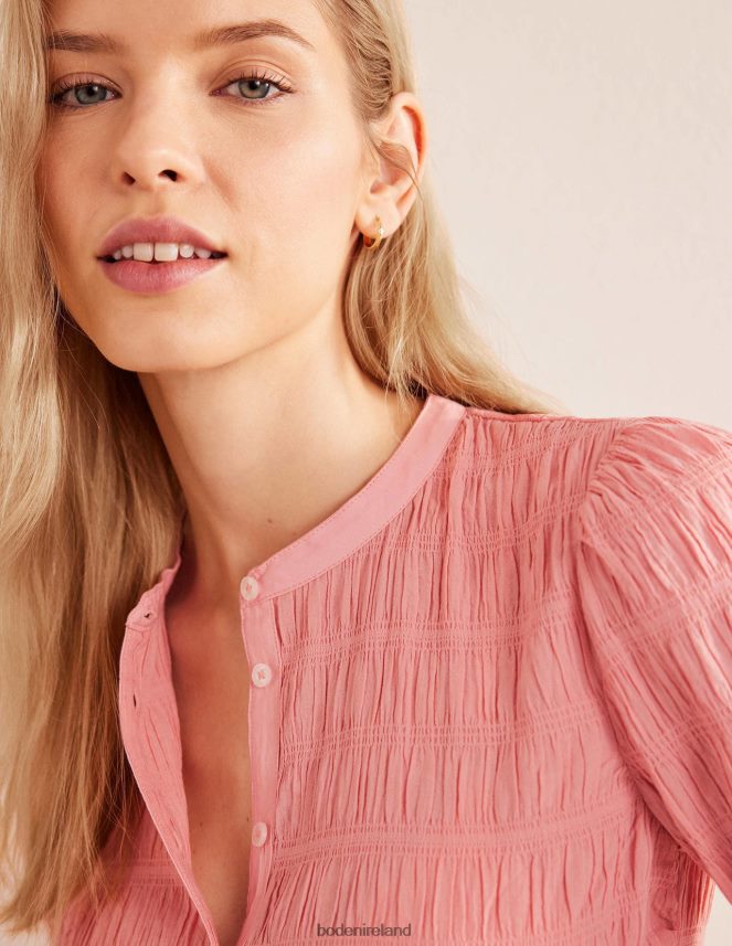 Dahlia Pink Clothing Fitted Textured Shirt Boden Women L466L61907