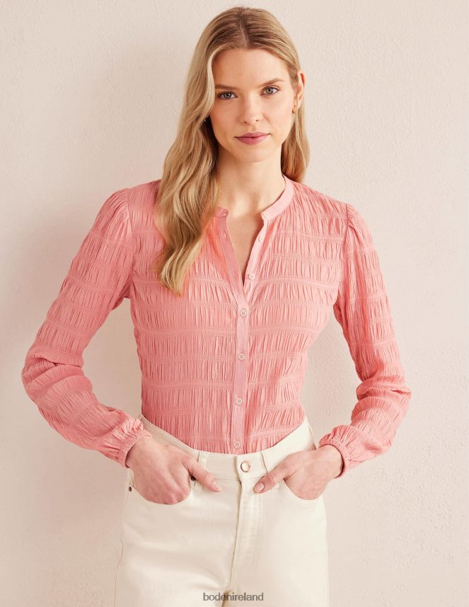 Dahlia Pink Clothing Fitted Textured Shirt Boden Women L466L61907