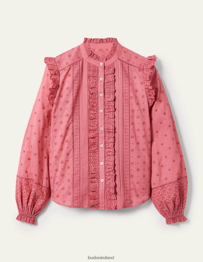 Dusty Red Clothing Iris Broderie Shirt Boden Women L466L62425