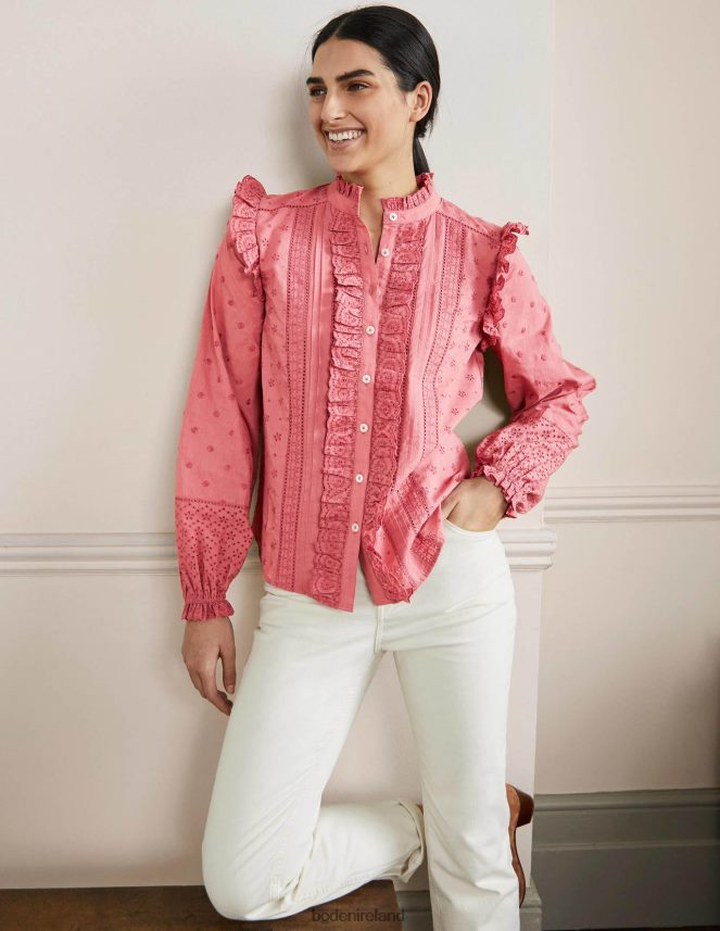 Dusty Red Clothing Iris Broderie Shirt Boden Women L466L62425