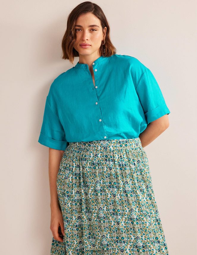 Gemstone Clothing Kimono Sleeve Linen Shirt Boden Women L466L61127