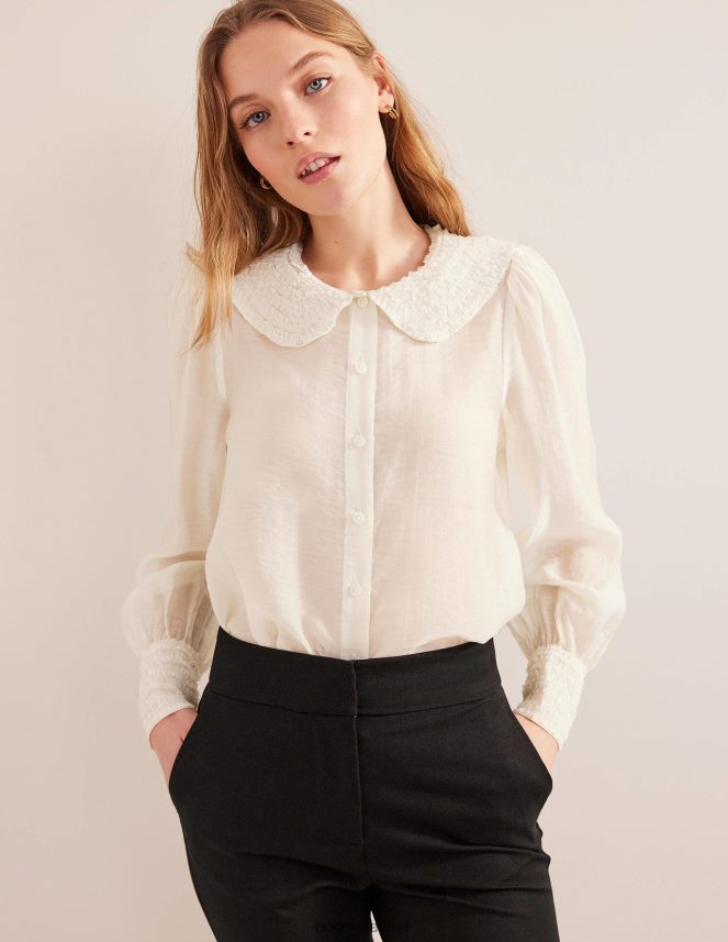 Ivory Clothing Ruffle Detail Organza Shirt Boden Women L466L61288