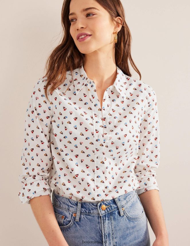 Ivory & Sweet Daisy Clothing Straight Cotton Shirt Boden Women L466L62252