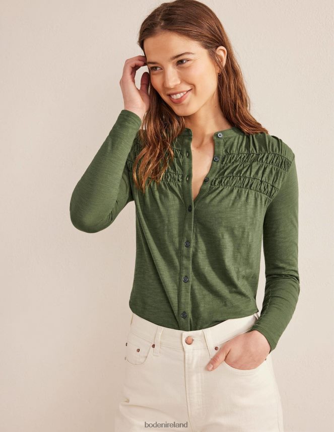 Kale Clothing Ruched Yoke Detail Shirt Boden Women L466L61961