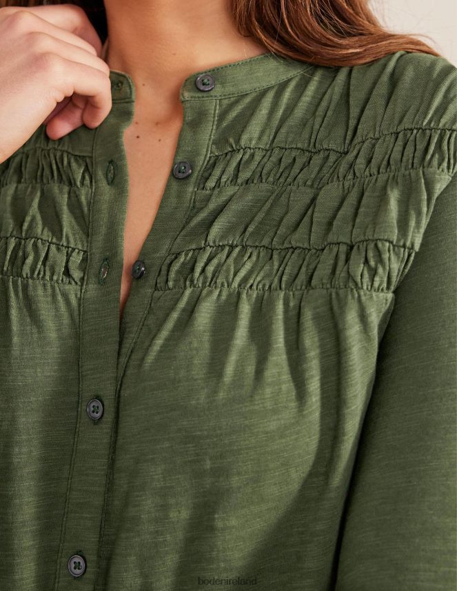 Kale Clothing Ruched Yoke Detail Shirt Boden Women L466L61961