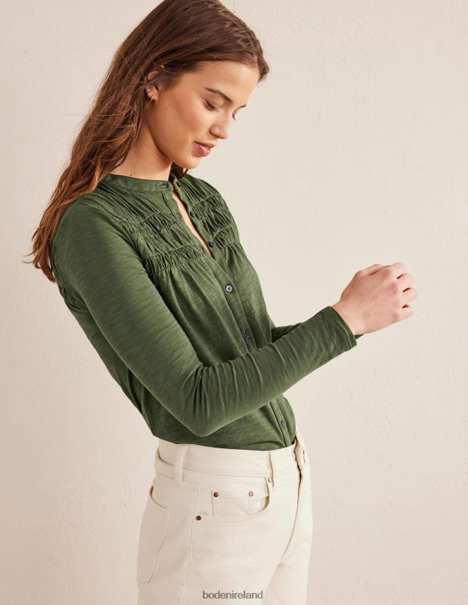 Kale Clothing Ruched Yoke Detail Shirt Boden Women L466L61961