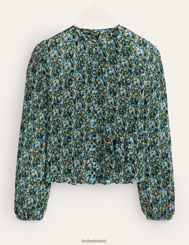 Linseed & Painterly Floret Clothing Plisse Pleat Blouse Boden Women L466L61682