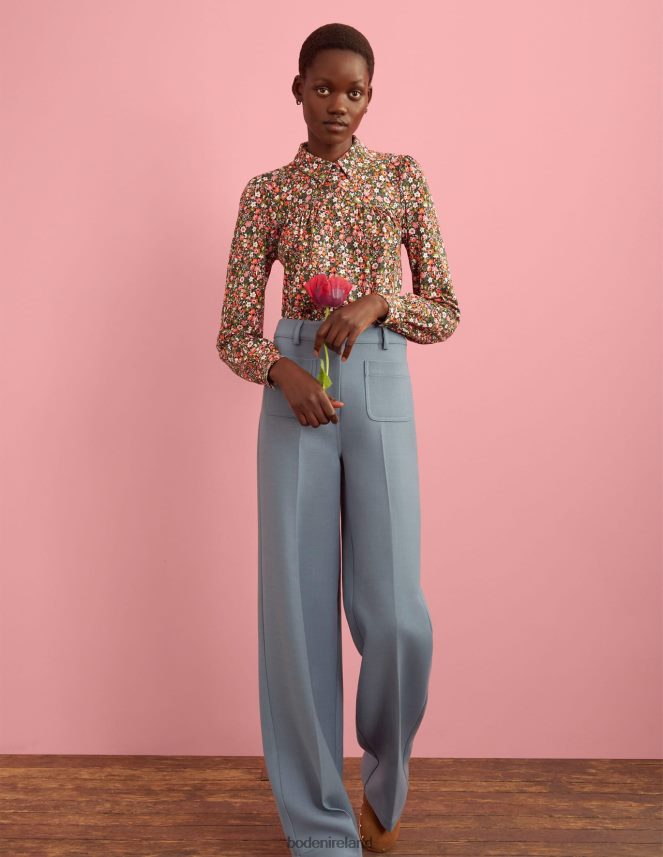 Multi & Floret Meadow Clothing Gathered Detail Shirt Boden Women L466L62395