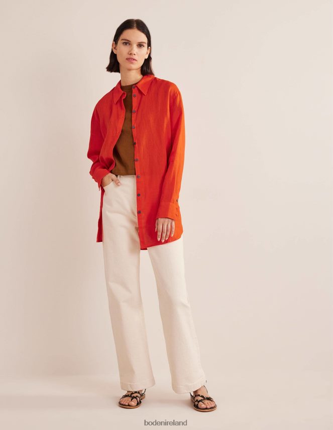 Orange Clothing Relaxed Linen Shirt Boden Women L466L61250