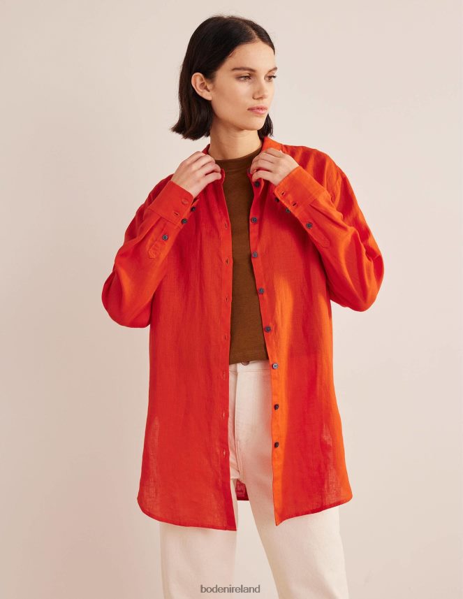 Orange Clothing Relaxed Linen Shirt Boden Women L466L61250