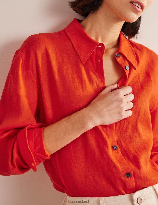 Orange Clothing Relaxed Linen Shirt Boden Women L466L61250